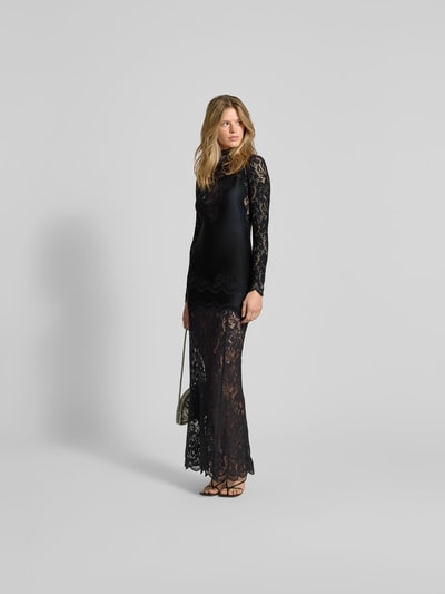 Rabanne Maxikleid in semitransparentem Design Black 1