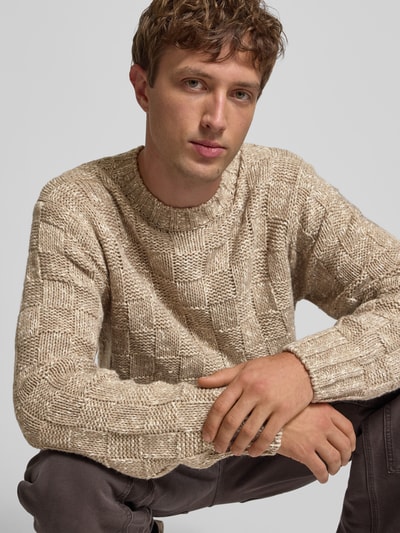 Carhartt Work In Progress Strickpullover mit gerippten Abschlüssen Modell 'KYLOE' Beige 3