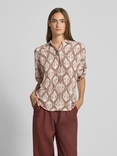 Jake*s Collection Regular Fit Bluse mit 1/2-Arm Bordeaux 4