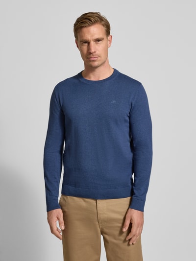 Tom Tailor Regular Fit Strickpullover aus reiner Baumwolle Blau 4