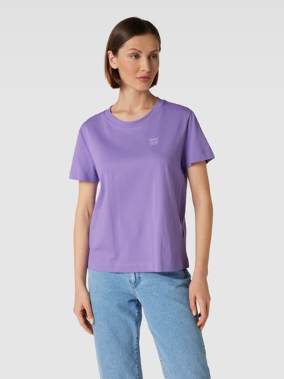 Esprit T shirt met labelprint in lila online kopen P C