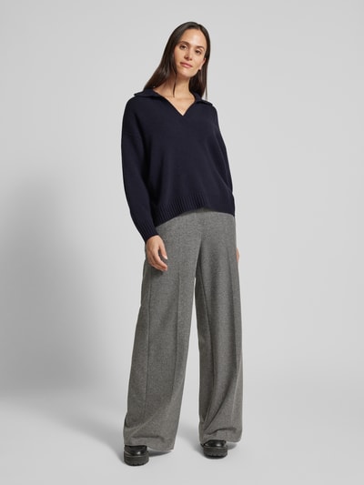 Weekend Max Mara Oversized Strickpullover mit gerippten Abschlüssen Modell 'AGRE' Marine 1