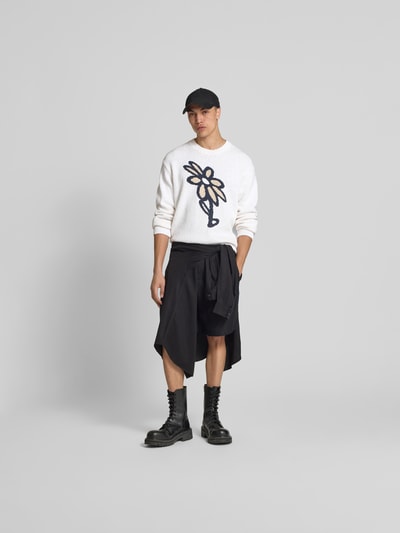 MAISON KITSUNÉ Pullover in Strick-Optik Weiss 1