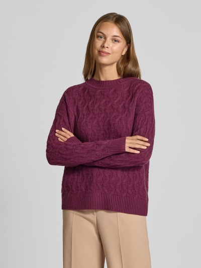 Christian Berg Woman Gebreide pullover van kasjmier met ronde hals Bordeaux - 4