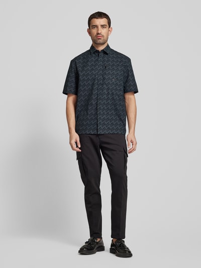 BOSS Green Regular fit vrijetijdsoverhemd met all-over print, model 'Bechno' Antraciet - 1