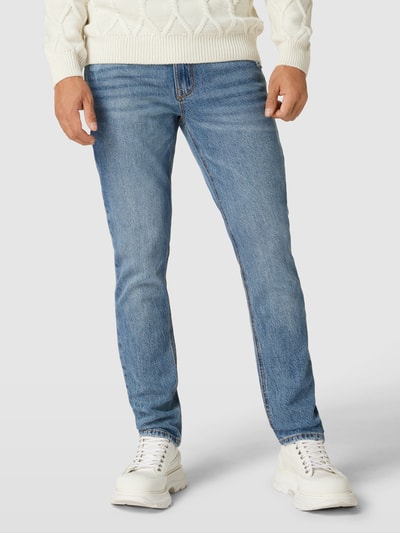 Guess Slim fit jeans in destroyed-look Jeansblauw - 4