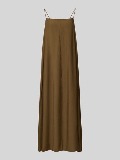Produktfoto, Maxikleid mit Spaghettiträgern und Karree-Ausschnitt von Style Icon Collection in Braun, Lockerer-Schnitt, feine Textur.