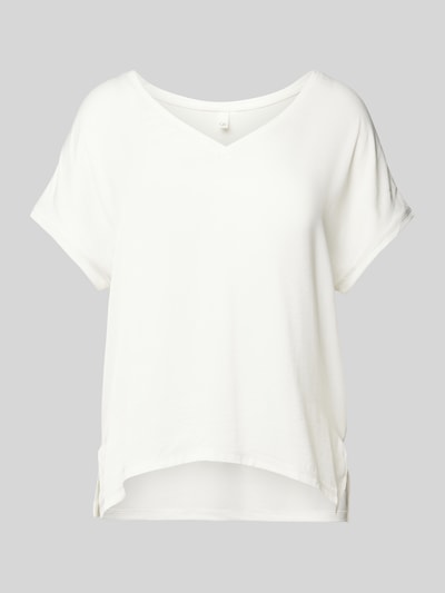 QS T-shirt met afgeronde V-hals Wit - 2