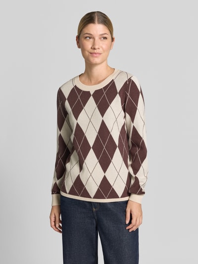 VILA Strickpullover aus Viskose-Mix Modell 'TIF' Dunkelbraun 4