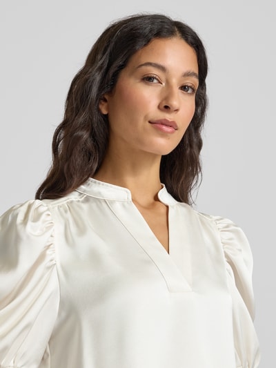 Neo Noir Regular Fit Blusenshirt mit Puffärmeln Modell 'Roella' Weiss 3