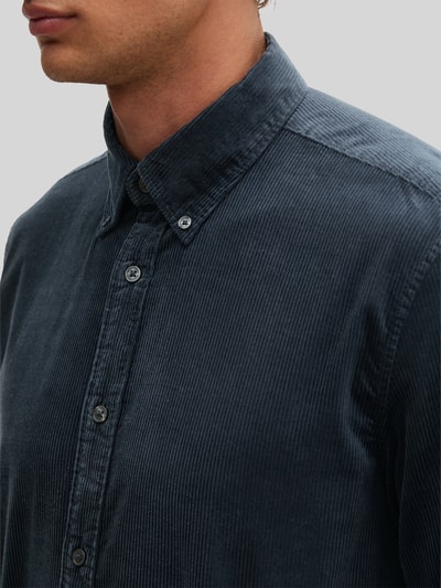 Marc O'Polo Regular Fit Freizeithemd aus Baumwolle mit Cordstruktur Marine 3