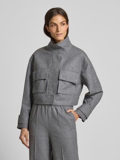 BOSS Regular fit spencer van wolmix, model 'FASTINA' Lichtgrijs gemêleerd - 4