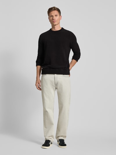 Only & Sons Regular fit gebreide pullover met ronde hals, model 'ETHAN' Zwart - 1