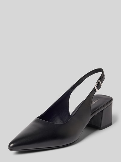 Produktfoto, Slingbacks aus echtem Leder Modell 'MARTA' von Vagabond in Optik: Unifarben mit spitzer Schuhspitze, Blockabsatz, Dornschließe, leicht strukturierter Sohle, Materialverarbeitung: Glattleder, Material: Echtleder.