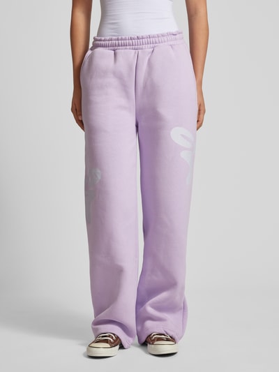 FELICIOUS Oversized sweatpants met labelprint Lila - 4