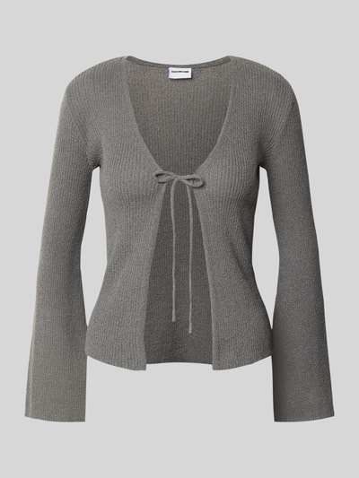 Noisy May Gebreid jack met vetersluiting, model 'AYLIN' Donkergrijs - 2