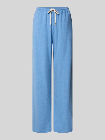 Produktfoto, hellblaue Sweatpants mit elastischem Bund und Kordelzug aus Baumwoll-Mix mit Modal-Anteil Modell 'YPAWOOD' von American Vintage, Loose-Fit, Damen, glatte Textur