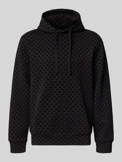 Armani Exchange Regular Fit Hoodie aus Baumwoll-Mix Black 1