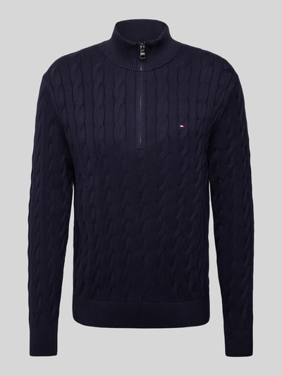 Tommy Hilfiger Strickpullover mit Label-Stitching Marine 1