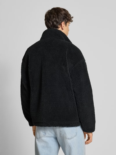 REVIEW Fleecejacke mit Stehkragen und Label-Detail Black 5