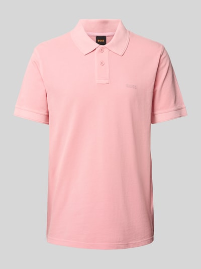 BOSS Orange Slim Fit Poloshirt mit Label-Print Modell 'Prime' Rosa 2