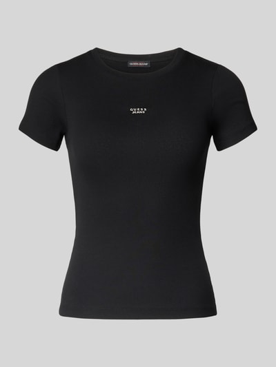 Guess Jeans T-shirt z wyhaftowanym logo Czarny 2