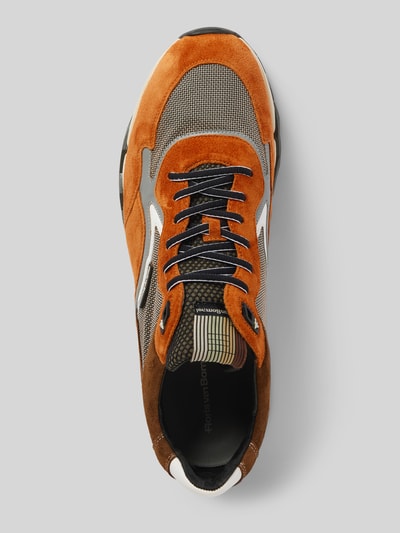 Floris Van Bommel Leren sneakers met labelpatch, model 'De Zager' Cognac - 3