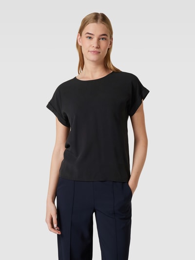 Montego Blouseshirt van pure viscose met stolpplooi Zwart - 4