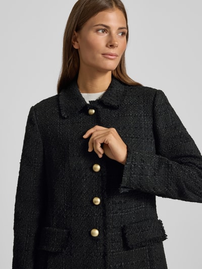 WHITE LABEL Żakiet długi o kroju slim fit z kieszeniami z patką Czarny 3