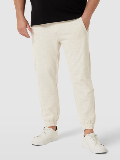 S.Oliver Plus PLUS SIZE sweatpants in gemêleerde look Offwhite - 4