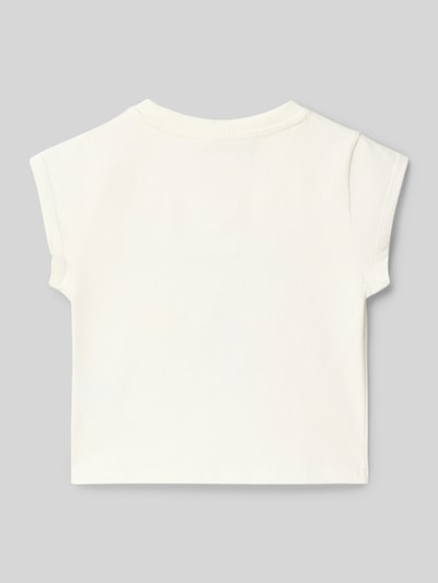 Produktfoto, Regular Fit T-Shirt mit Motiv-Print von Garcia aus reiner Baumwolle in Weiß, kurze Ärmel, glatte Struktur, Rückenansicht