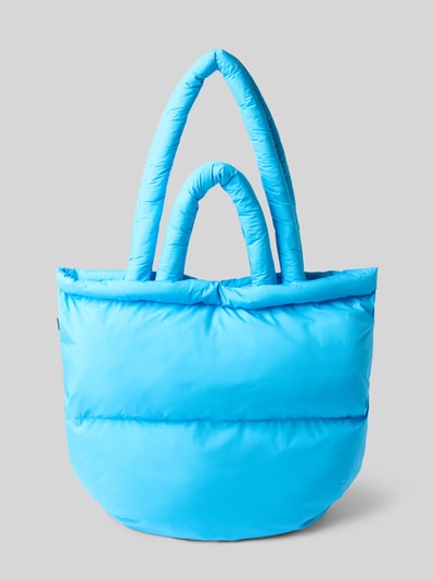 MADS NØRGAARD Tote bag met logopatch in doorgestikte look, model 'Pillow' Lichtblauw - 4