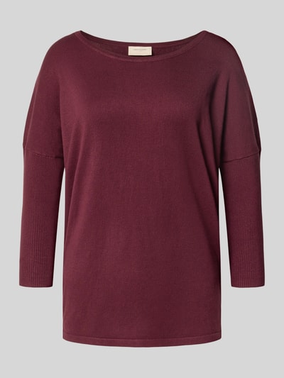 FREE/QUENT Strickpullover aus Viskose-Mix mit 3/4-Arm Modell 'JONE' Bordeaux 2