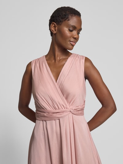 Christian Berg Cocktail Abendkleid in Wickel-Optik Hellrosa Melange 3