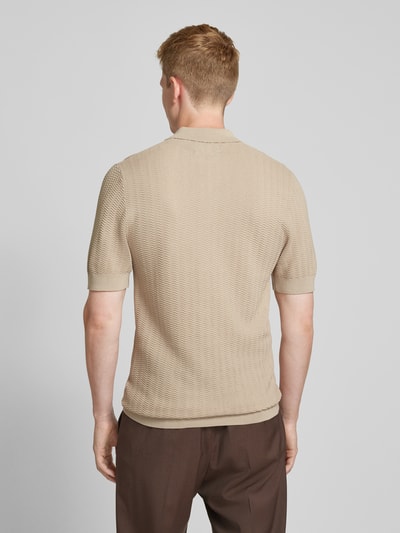 Matinique Slim fit poloshirt met structuurmotief Beige - 5