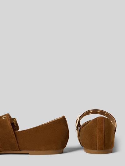 Steve Madden Ballerinas mit Dornschließe Modell 'Atlantica' Cognac 2