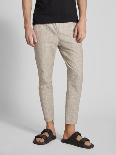 Only & Sons Tapered fit broek met stretch, model 'LINUS' Lichtbruin - 4