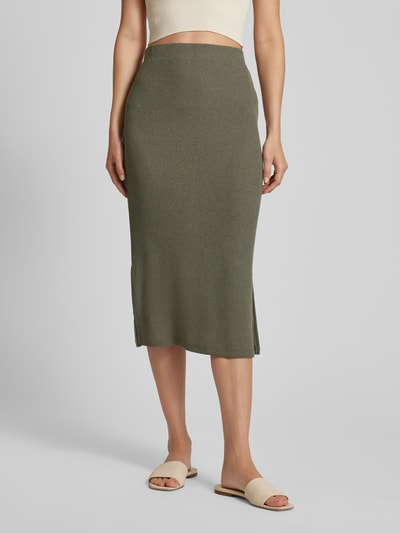 Soyaconcept Spódnica midi z elastycznym pasem model ‘Delia’ Khaki 4