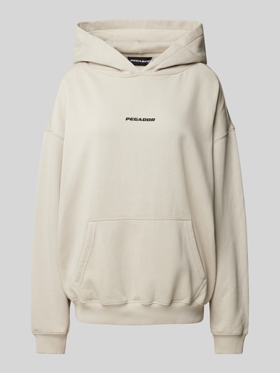 Pegador Oversized Hoodie mit Label-Print Modell 'CLARITA' Beige 2