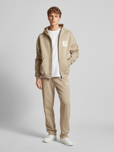 Multiply Apparel Oversized sweatjack met labelprint Beige - 1