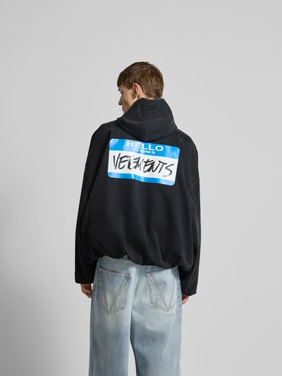 VETEMENTS Hoodie mit Label-Print Black 5