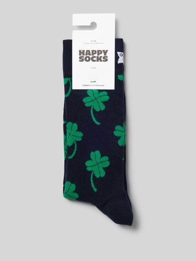 Happy Socks Socken mit Label-Stitching Modell 'BIG LUCK' Dunkelblau 3