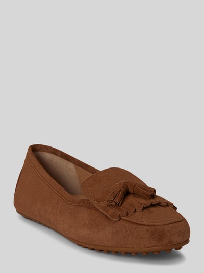 Lauren Ralph Lauren Loafersy z naturalnej skóry welurowej model 'TAYTE' Koniakowy 1
