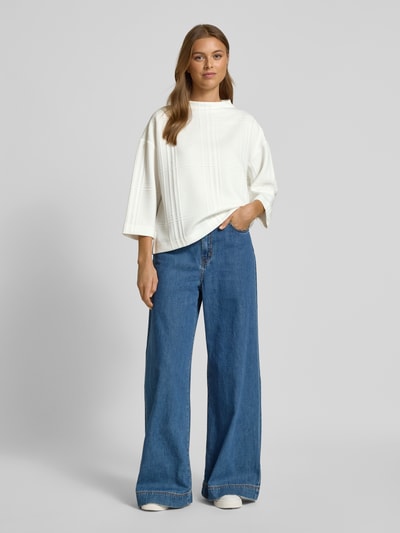 Someday Shirt met lange mouwen en opstaande kraag, model 'Franka' Offwhite - 1