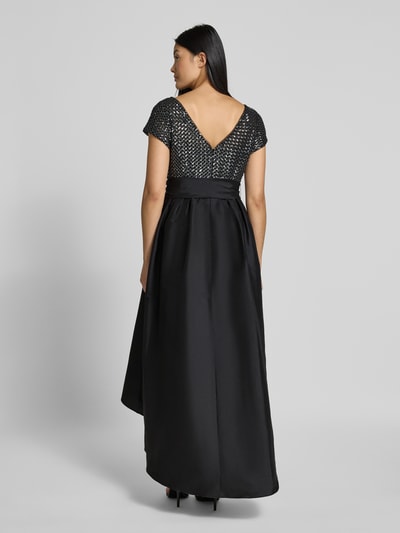 Adrianna Papell Regular fit midi-jurk met sierstrik Zwart - 5