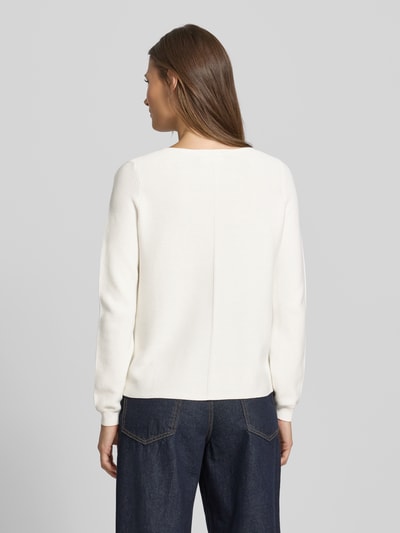 Christian Berg Woman Bluzka z długim rękawem o kroju regular fit z imitacji dzianiny z czystej bawełny Złamany biały 5