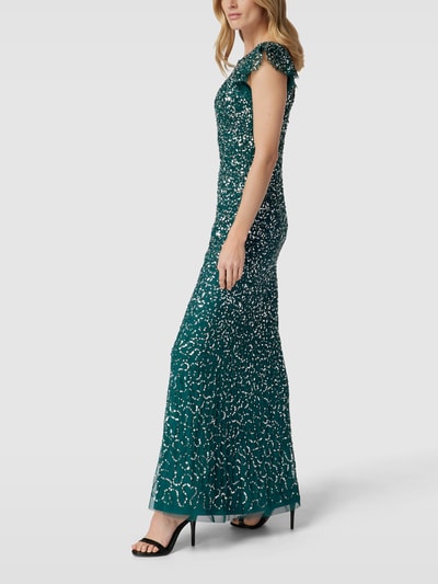 Jake*s Cocktail Abendkleid mit Paillettenbesatz Dunkelgruen Melange 4