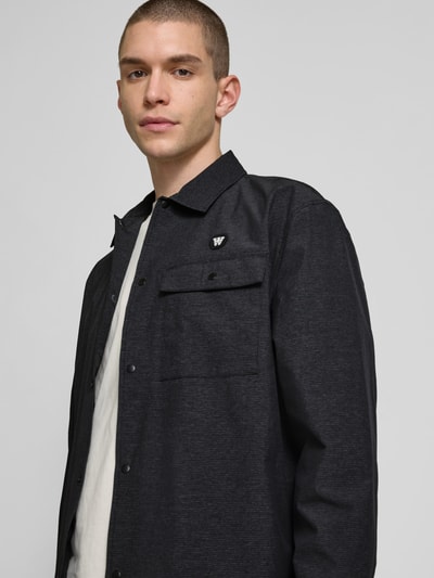 Wood Wood Relaxed Fit Hemdjacke mit Knopfleiste Dunkelgrau 3
