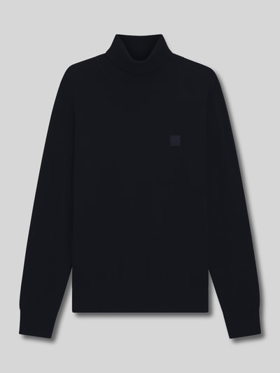 BOSS Orange Regular Fit Rollkragenpullover aus Baumwoll-Kaschmir-Mix Modell 'AKIRO_S' Dunkelblau 2