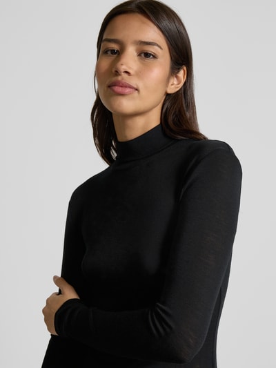 Weekend Max Mara Slim fit shirt met lange mouwen van een mix van wol en zijde, model 'TESEO' Zwart - 3